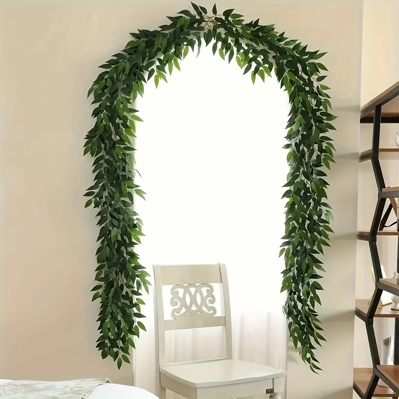 Eucalyptus Preserved - 人工イタリアンラスクスユーカリガーランドシルクウィローリーフバイングリーン屋内屋外素朴な結婚式クリスマスデコレーション