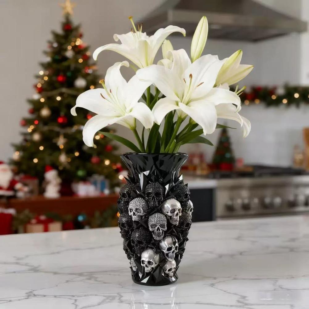 ゴシックスカルレジン花瓶 ブラッククリスタルテクスチャ フラ - Florist Supply Vases のレビューと価格