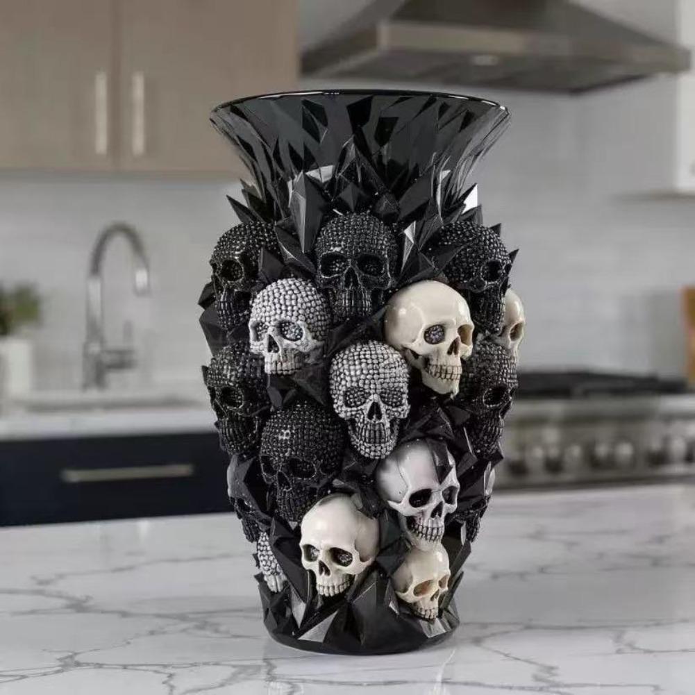 ゴシックスカルレジン花瓶 ブラッククリスタルテクスチャ フラ - Florist Supply Vases のレビューと価格
