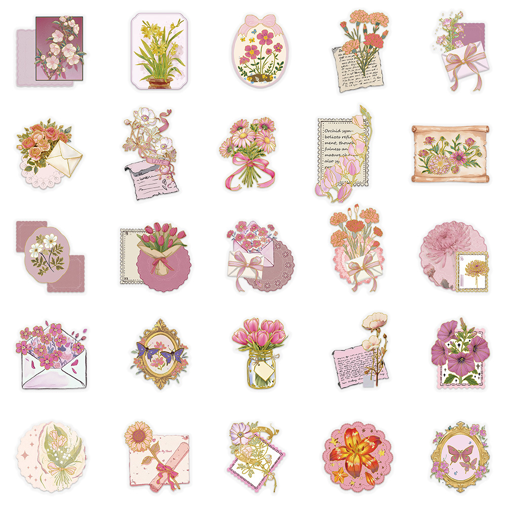 50/100 個ホット箔スタンプフラワー PET クリアステ - Florist Supply Vases のレビューと価格