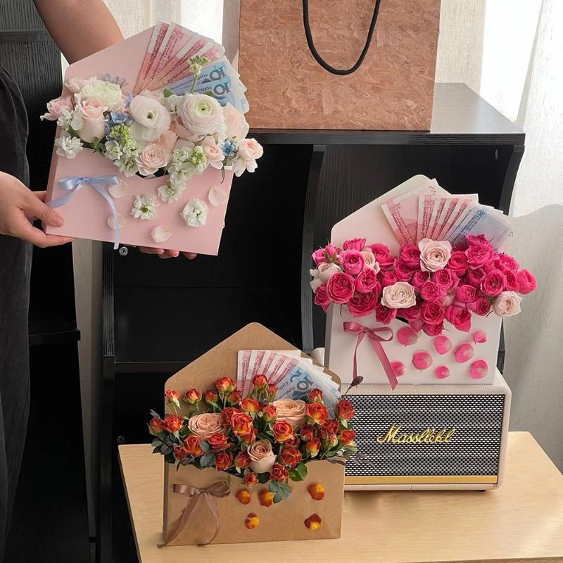 5 個クリエイティブ封筒フラワーボックス手折り花ギフトバッグ - Florist Flower Supply のレビューと価格