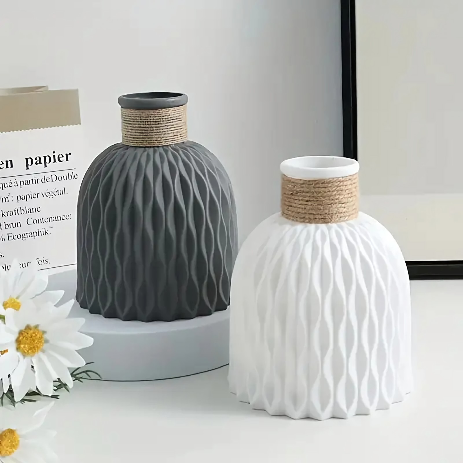 DIY水波紋花瓶シリコンモールド手作り植木鉢コンクリート粘土 - Florist Supply Vases のレビューと価格