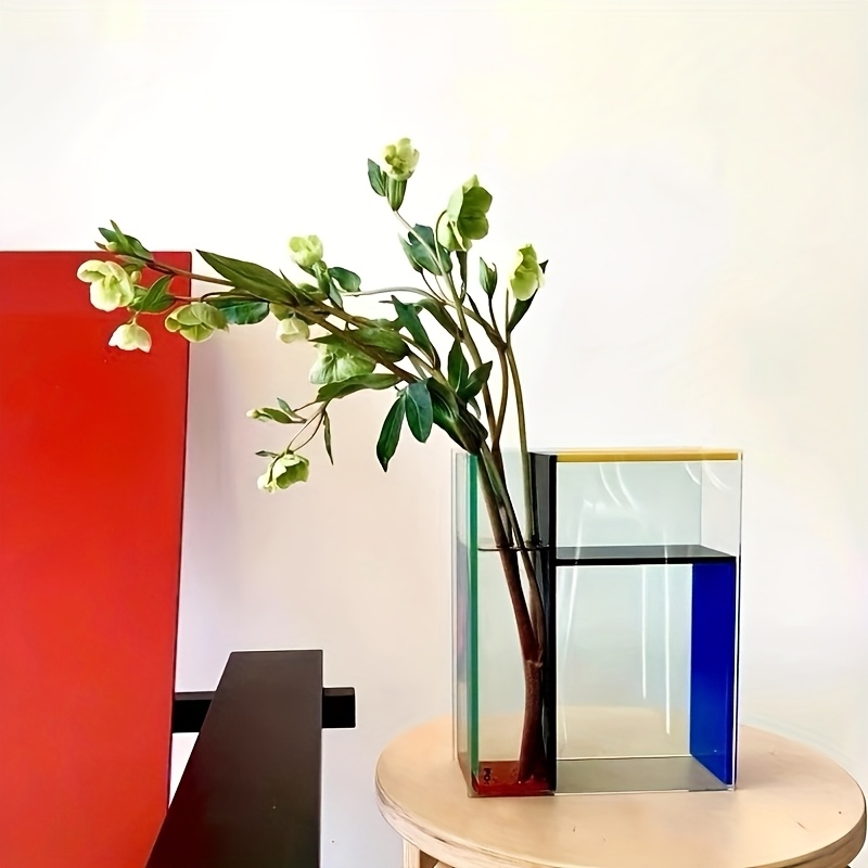 アクリル製透明花瓶 モダンラグジュアリーアート 幾何学模様  - Florist Supply Vases のレビューと価格