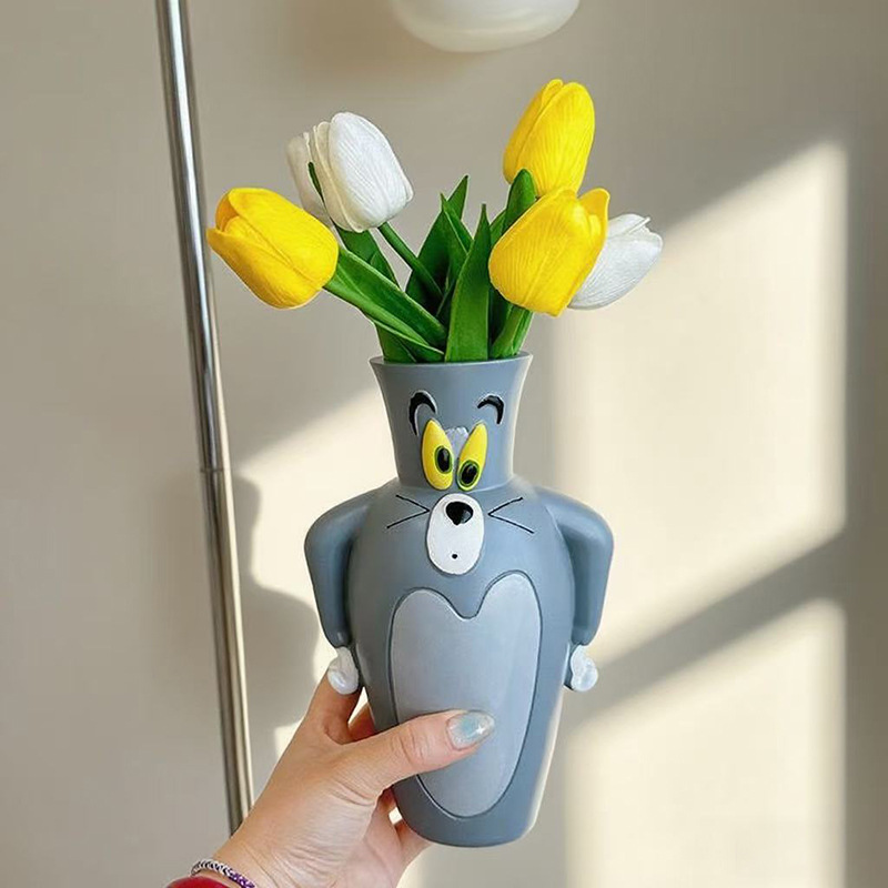 漫画トムとジェリーの新しい花瓶飾り、ギフトルームデコレーショ - Florist Supply Vases のレビューと価格