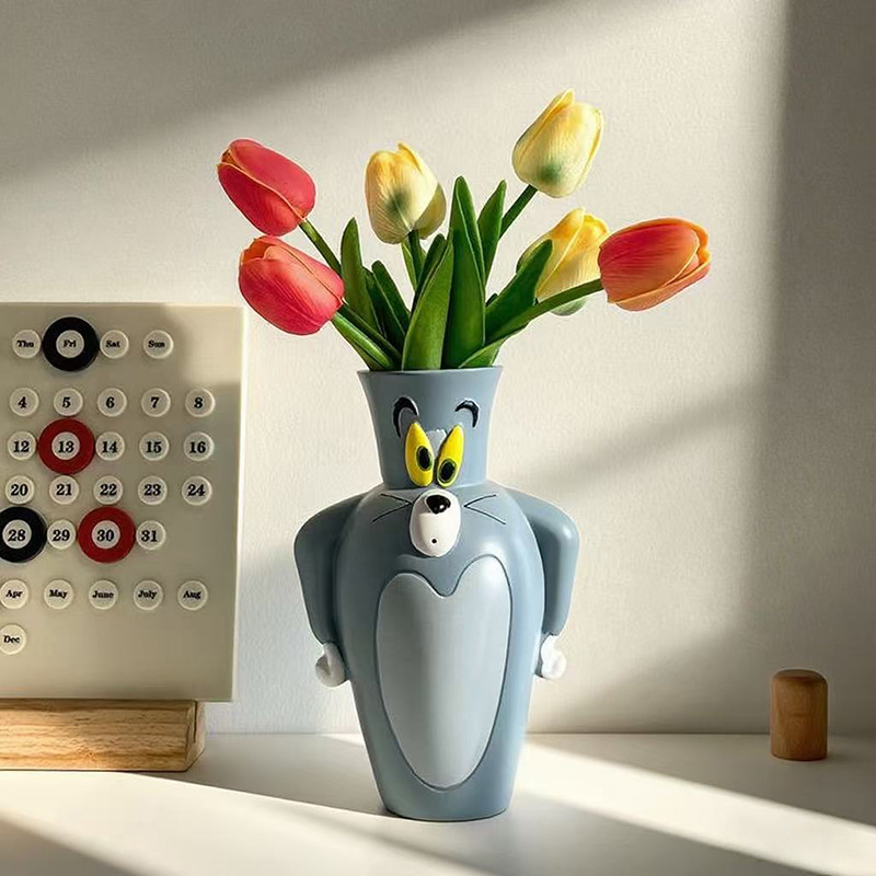 漫画トムとジェリーの新しい花瓶飾り、ギフトルームデコレーショ - Florist Supply Vases のレビューと価格