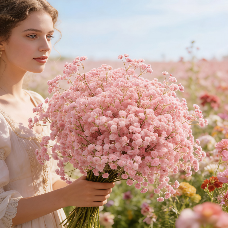 130本の茎を持つピンクのジプソフィラ造花ブーケ、新鮮で美し - Florist Supply Bulk のレビューと価格